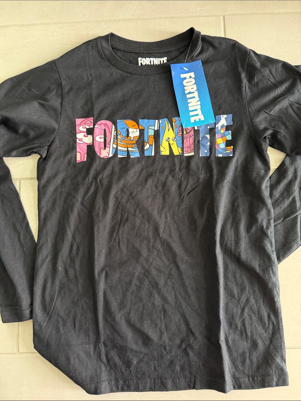 Fortnite Kids' Black Long Sleeve Graphic Tee